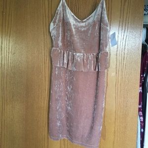 Pink velvet dress